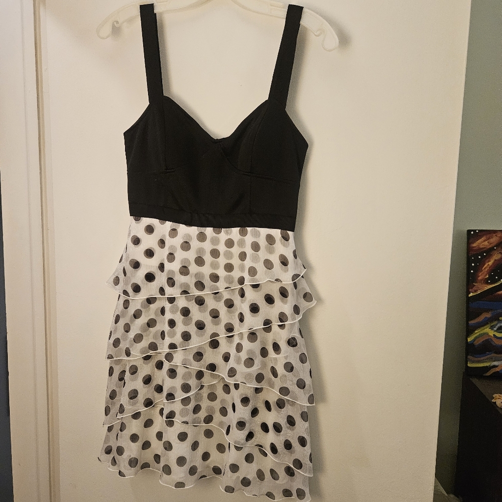 Arden B. Black and White Corset Top Polka Dot Dress Size S